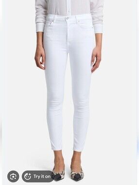 7 For All Mankind White Women’s Skinny Jeans
